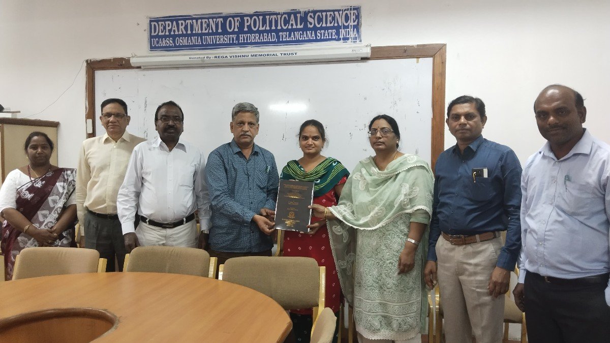 కోదాడ యువతికి ఓయూ డాక్టరేట్ పట్టా